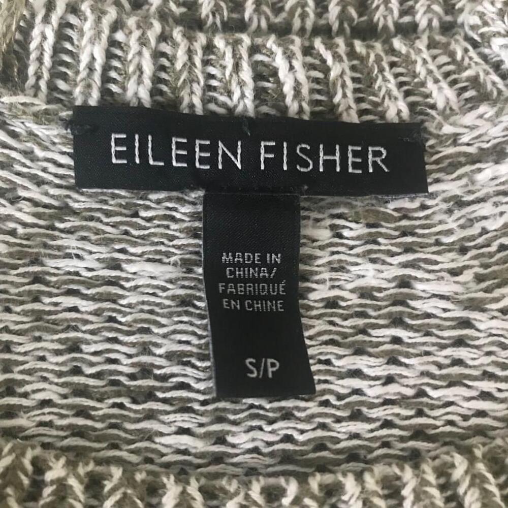 EUC Eileen Fisher Contrasting Cuff Sweater | Size Small Petite - Picture 7 of 9